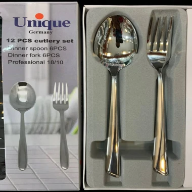 قاشق و چنگال استیل یونیک مدل ناخنی ضخامت 4mm